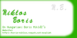 miklos boris business card